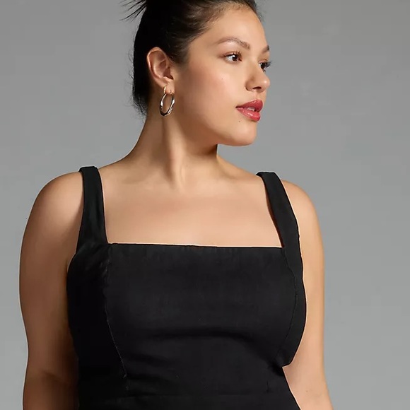 Anthropologie The Ariana Square-Neck Asymmetrical Ruffle-Hem Dress - Picture 11 of 15